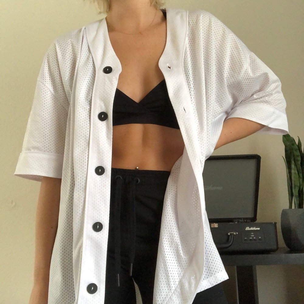 Urban Outfitters Baseball Mesh Button Up